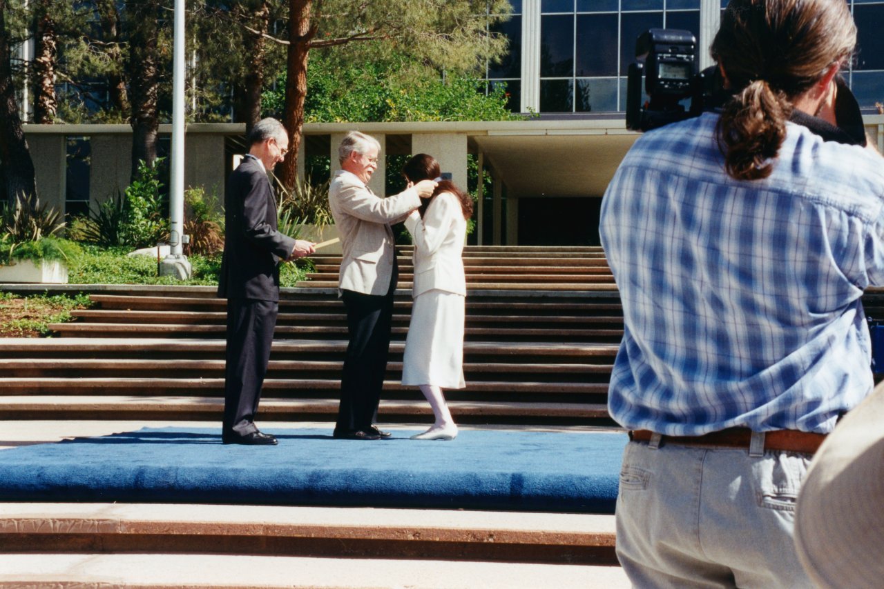 Merle receiving NASA award 1988 3